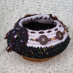 Handmade white and brown basket